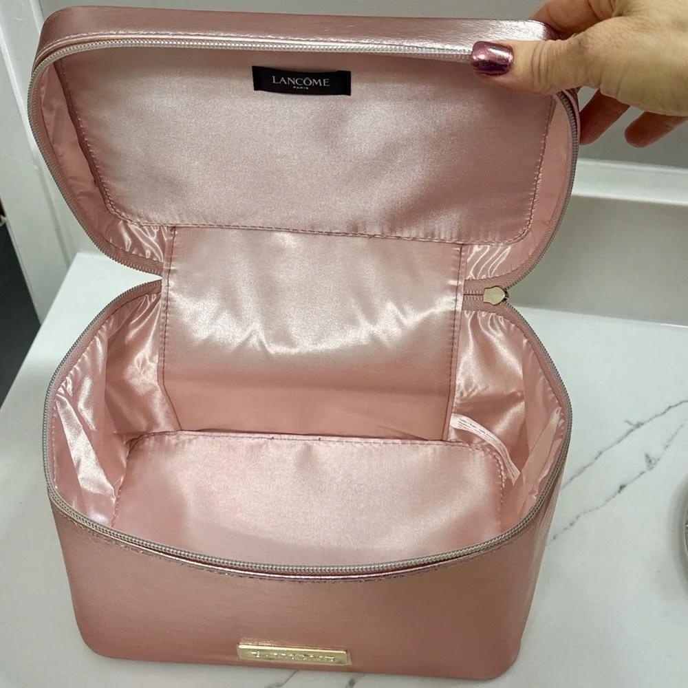 Lancome Metallic Pink Makeup Train Case